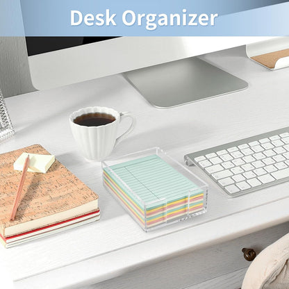 Acrylic Sticky Note Holder, 3 x 3 Crystal Clear Acrylic Notepad Holder Sticky Note Dispenser for Dorm Room and Office Desk Organizer