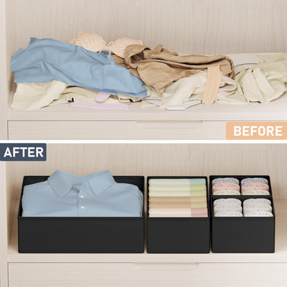 DIMJ Drawer Organizer Clothes - 20 Pack Closet Drawer Organizer Bins for Baby Clothes Storage, Fabric Dresser Organizer for Nursery Bedroom, Foldable Small Drawer Dividers for Underwear Socks
