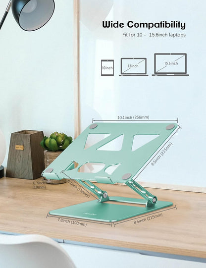 Aoviho Adjustable Laptop Stand for Desk,Portable Laptop Stand Holder and Riser,Foldable Aluminum Notebook Computer Stands for MacBook Air Pro HP Lenovo Dell Samsung Chromebook, 10-15.6 inch, Purple