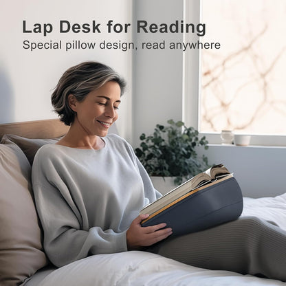 ERGONOV Lap Beanbag Book Stand for Hands Free Reading Comfortable Reading Pillow Stand Minimize Neck Strain Perfect Idea for Book Lovers in Dorm Room or Anywhere Else with Bookseat(Gray)