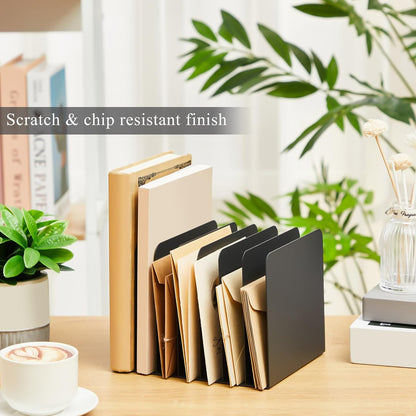 Suzile Metal Desktop File Organizer, 15 Compartments, Vertical File Sorter, Black, 5.79 W x 15.75 L x 5.41 H, Office, Reception Areas, Workspace