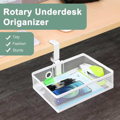 ROSYLINE Under Desk & Desktop Drawer Organizer - 2-Tier Metal Slide Out Drawers Organizer, Storage for Home Office Desk (Black)