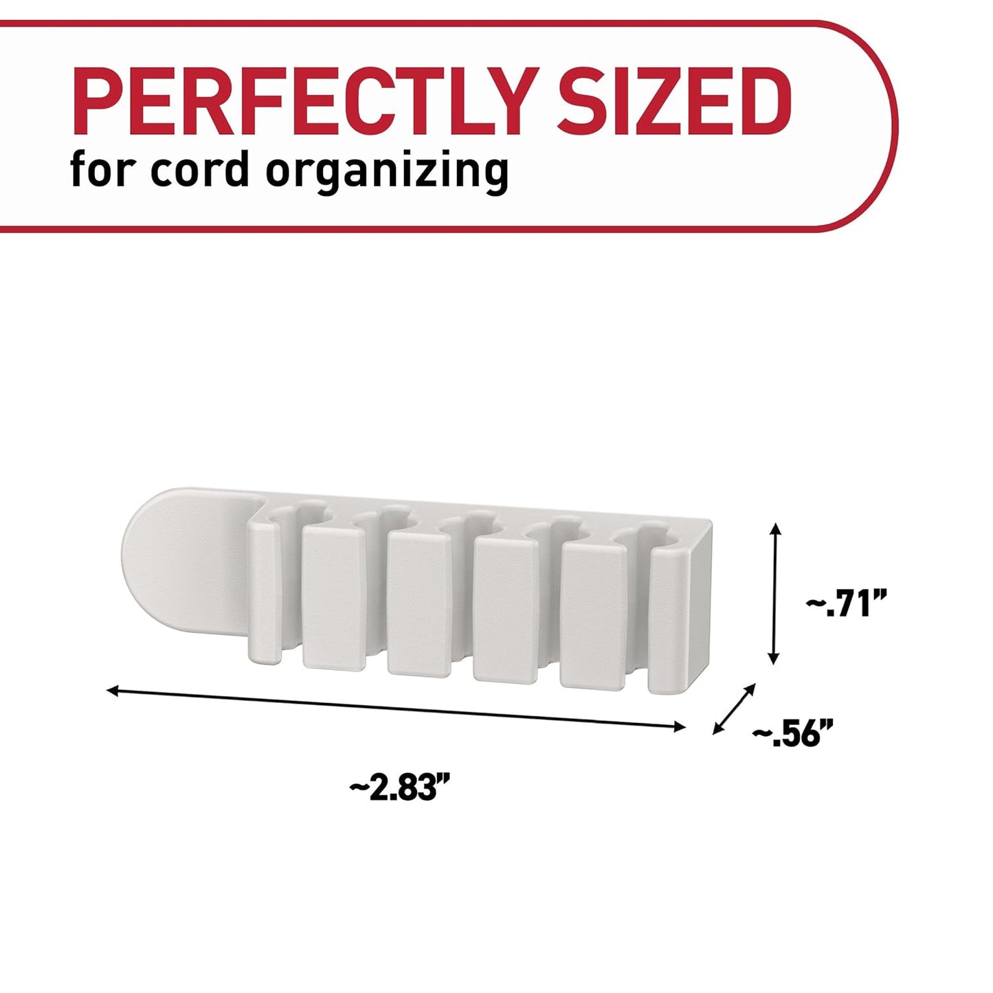 Command 5-Cord Clip Organizer, 4 Clips and 8 Medium Strips, White, 1 Clip Holds up to 5 Charding Cords, Great for Damage-Free Electronics Organization Under Desk or Wall Mount