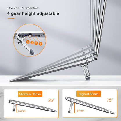 Laptop Stand for Desk,Laptop Cooling Stand,Keyboard Riser, Ergonomic Laptops Elevator for Desk, Laptop Riser Compatible with MacBook Air Pro, with Dell, with HP, More 10-15.6” Laptops