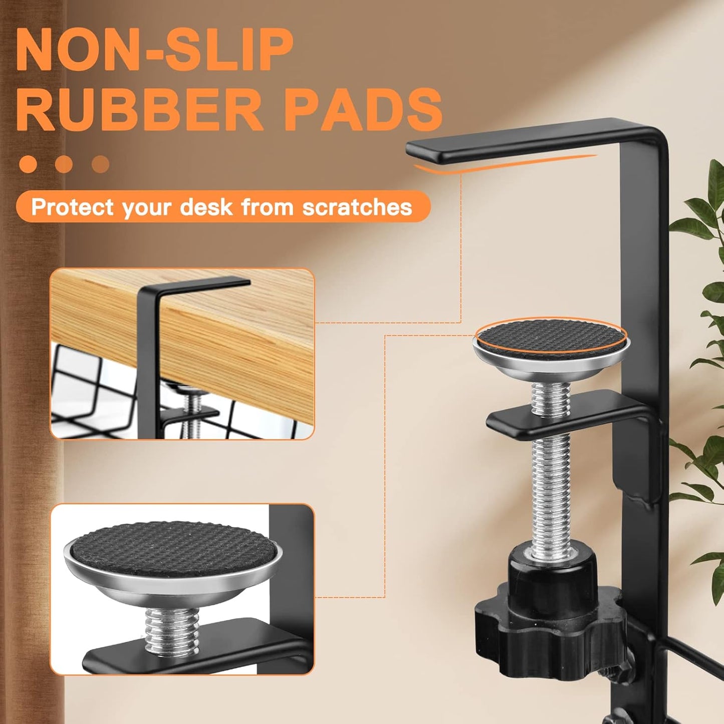 NoDrill 2 Pack 15.7" Under Desk Cable Management Tray, Sturdy Metal Cord Organizer for Office & Home Standing Desk
