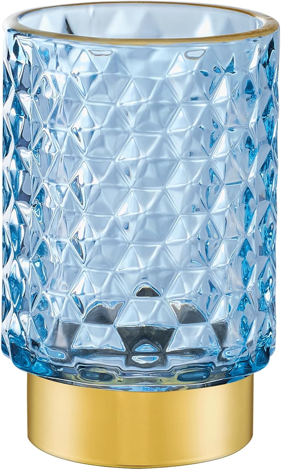 Makeup Brush Holder Organizer,Toothbrush Holders,Desk Pen Pencil Holder,Multifunctional Vintage Glass Brush Cup（A46-6-US）