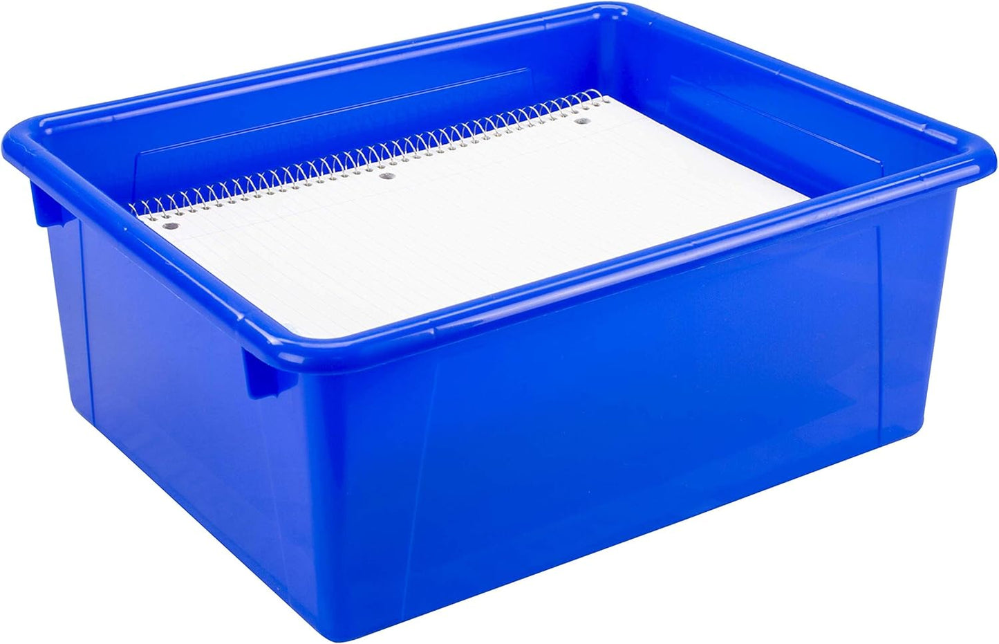 Storex Letter Size Flat Storage Tray – Organizer Bin for Classroom, Office and Home, Clear, 5-Pack (62531A05C), 10 x 13 x 3 Inches