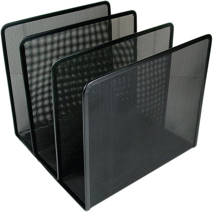 Artistic Contemporary Mesh Metal Desktop File Sorter for Neat and Organized Surfaces in Office, School, and Home, Black