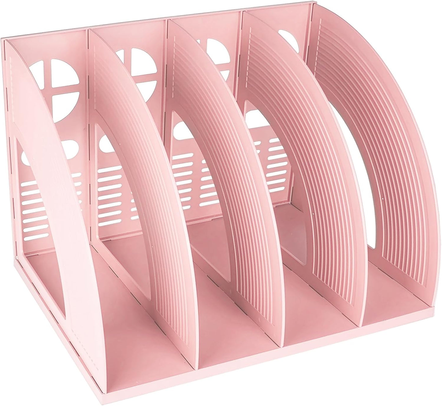 SAYEEC Magazine Holder Sturdy Binder Holder Desk File Sorter Plastic File Folder Organizer Stand Book Shelf Dividers Vertical Storage Rack Desktop Bookshelf Display Box for Office School Home (Black)