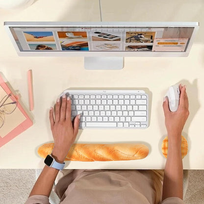 Soft Toast Bread Baguette Shape Anti-Skid Keyboard Wrist Rest Support & Mouse Wrist Support for Office,Computer,Laptop& Mac