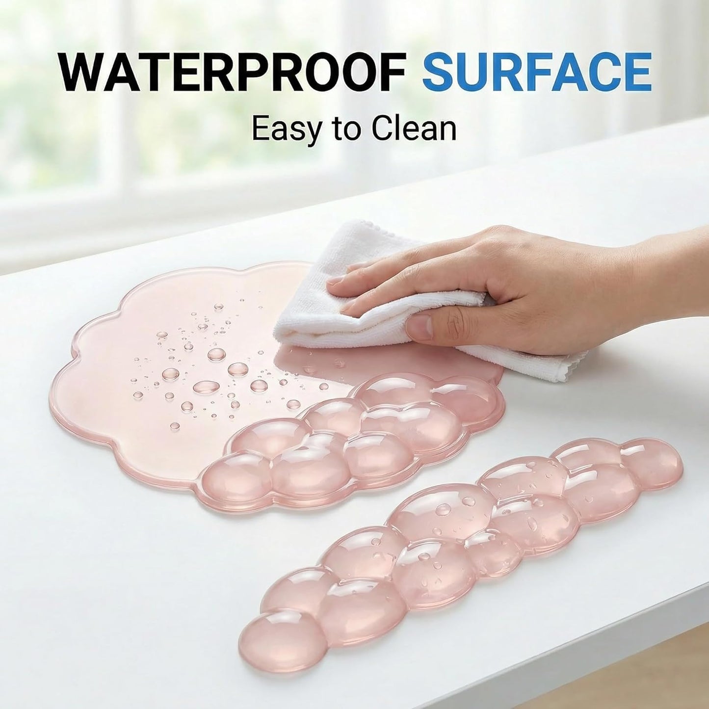 Ergonomic Cloud-Shaped Keyboard Wrist Rest & Non-Slip Mouse Pad Set, Soft Gel Support, Easy-to-Clean, Durable, Ideal for Long Work & Study Hours