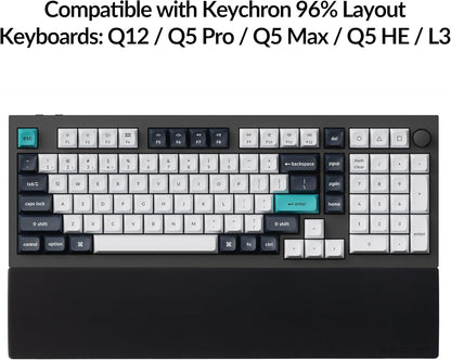 Ergonomic Silicone Wrist Rest for Keychron K4 Pro / K4 Max / Q5 / V5 / V5 Max,15.37" Honeycomb Non-Slip Palm Rest, 96% Full-Sized Mechanical Keyboards Support with Typing Pain Relief