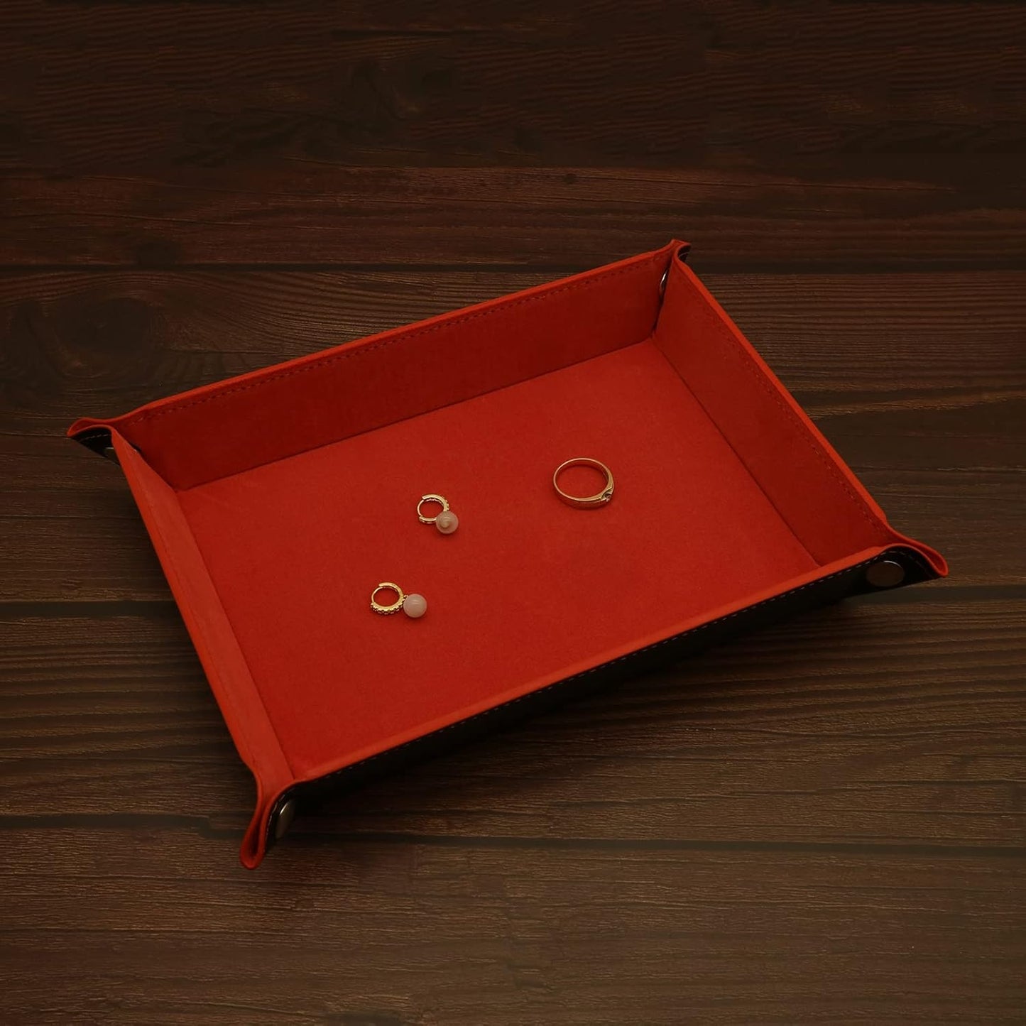Valet Organizer - Catchall Tray for Jewelry, Wallets, Watches, Keys, Coins, Phones, Glasses - Perfect for Nightstand, Desk, Entryway