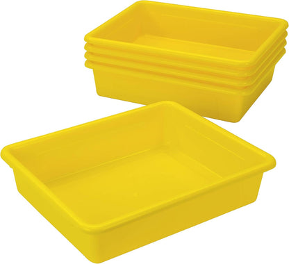 Storex Letter Size Flat Storage Tray – Organizer Bin for Classroom, Office and Home, Clear, 5-Pack (62531A05C), 10 x 13 x 3 Inches