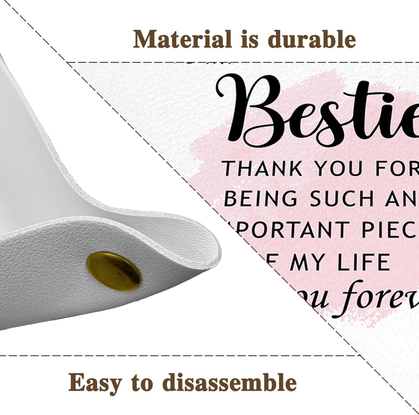 Inspirational Gifts for Women Jewelry Valet Tray, Motivational Positive Affirmations Gifts for Women, Blue Retro Nightstand Desk Accessories PU Leather Tray Organizer for Jewelry Rings Watches