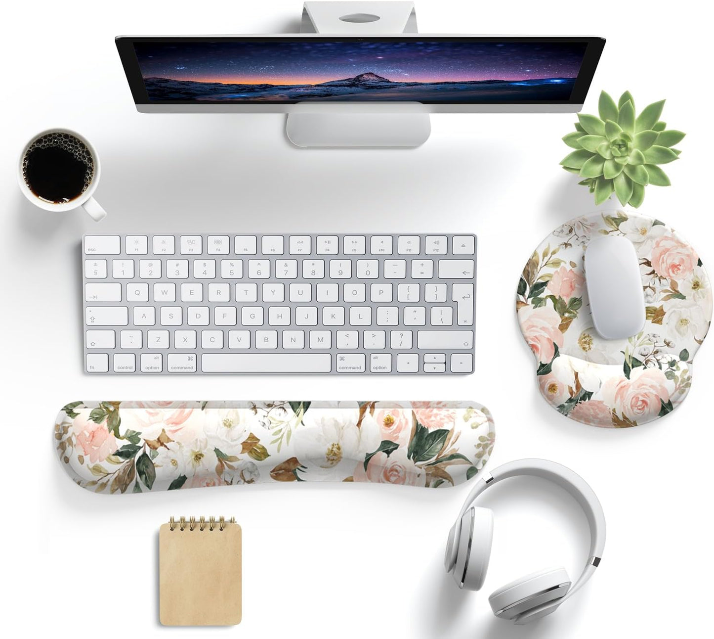 Ghost Book Mousepad with Wrist Rest Halloween Computer Keyboard Mouse Pad Black Cute, Mouse Pad with Wrist Rest for Computer Keyboard, 2 In1 Mousepad with Wrist Support Easy Typing&Relieve Wrist Pai