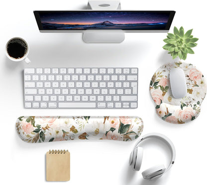 Ghost Book Mousepad with Wrist Rest Halloween Computer Keyboard Mouse Pad Black Cute, Mouse Pad with Wrist Rest for Computer Keyboard, 2 In1 Mousepad with Wrist Support Easy Typing&Relieve Wrist Pai