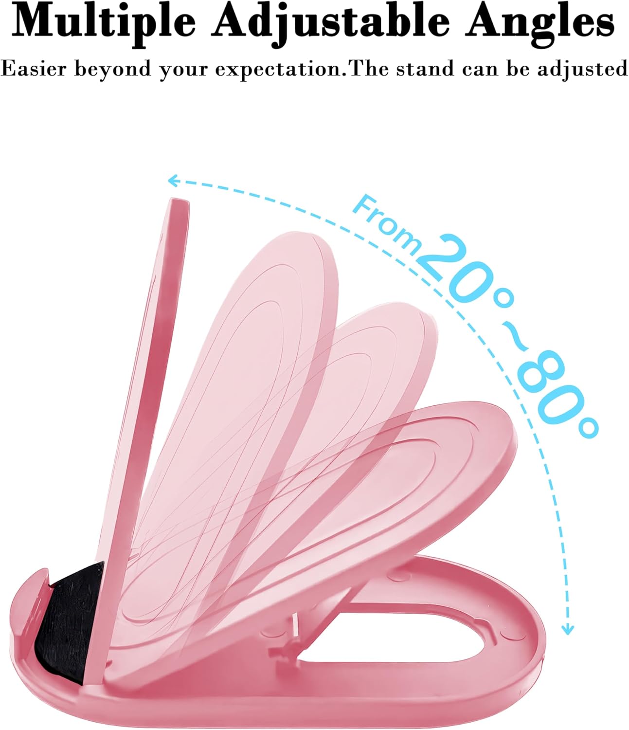 3 Pack Portable Cell Phone Stand Holder for Desk, Foldable Pocket-Sized Mount, Adjustable Multi Angle Stand for iPhone 16 15 14 13 Pro Max, 4-10”iPad Smartphone, Pink & Blue & Yellow