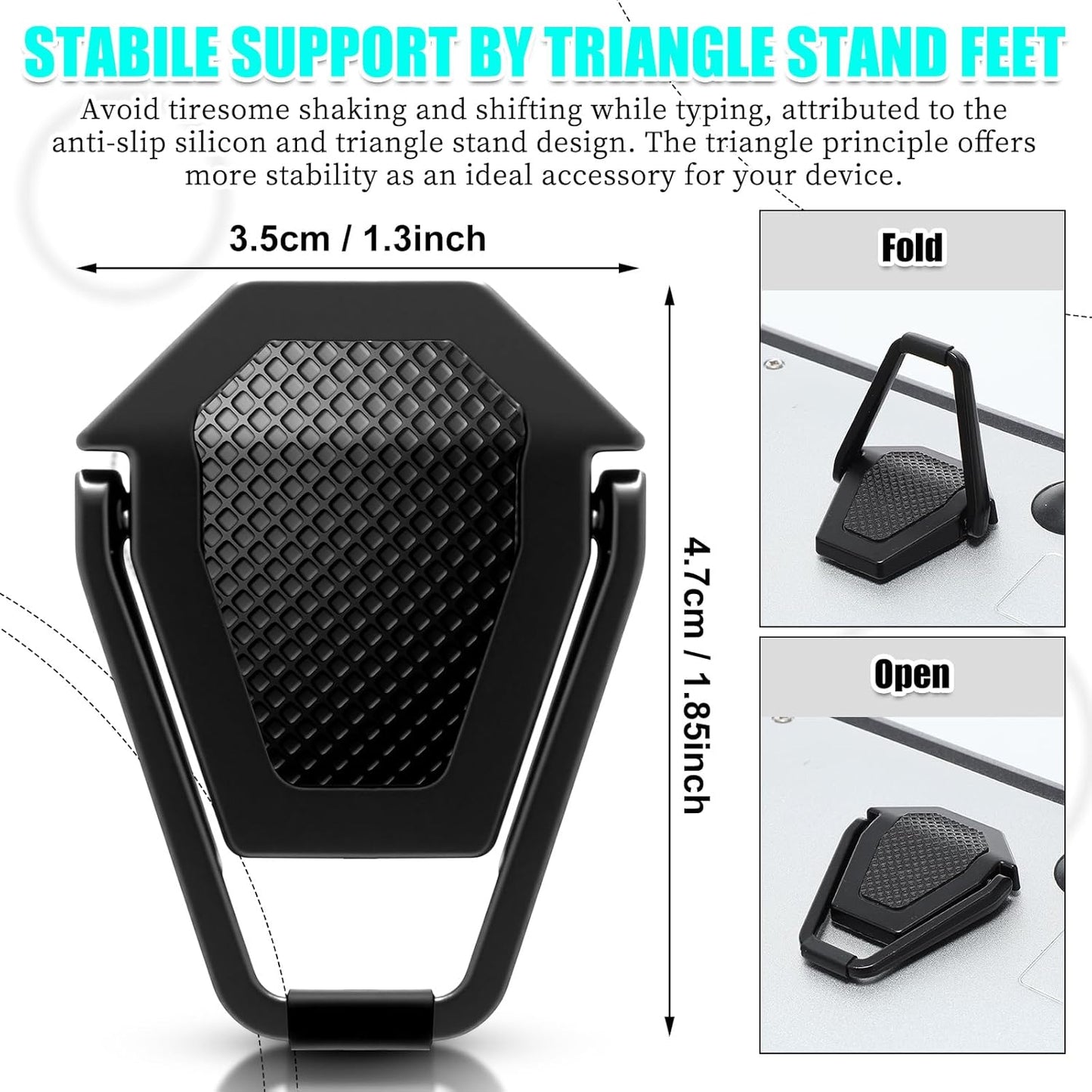 Konohan 4 Pieces Portable Keyboard Laptop Stand Mini Aluminum Keyboard Riser Foldable Cooling Laptop Kickstand Adjustable Lightweight Lifter for Desk Computer Laptops Notebooks 12-17 Inch(Silver)