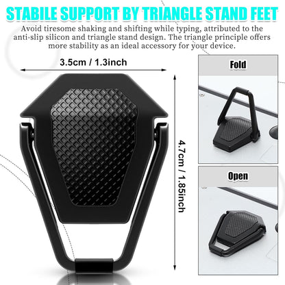 Konohan 4 Pieces Portable Keyboard Laptop Stand Mini Aluminum Keyboard Riser Foldable Cooling Laptop Kickstand Adjustable Lightweight Lifter for Desk Computer Laptops Notebooks 12-17 Inch(Silver)