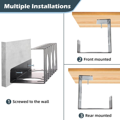 Under Desk Cable Management Tray 2 Pack White, Cable Management Under Table, Cord Organizer Tray for Wire Management, Home & Office Standing Desk Cord Organizer