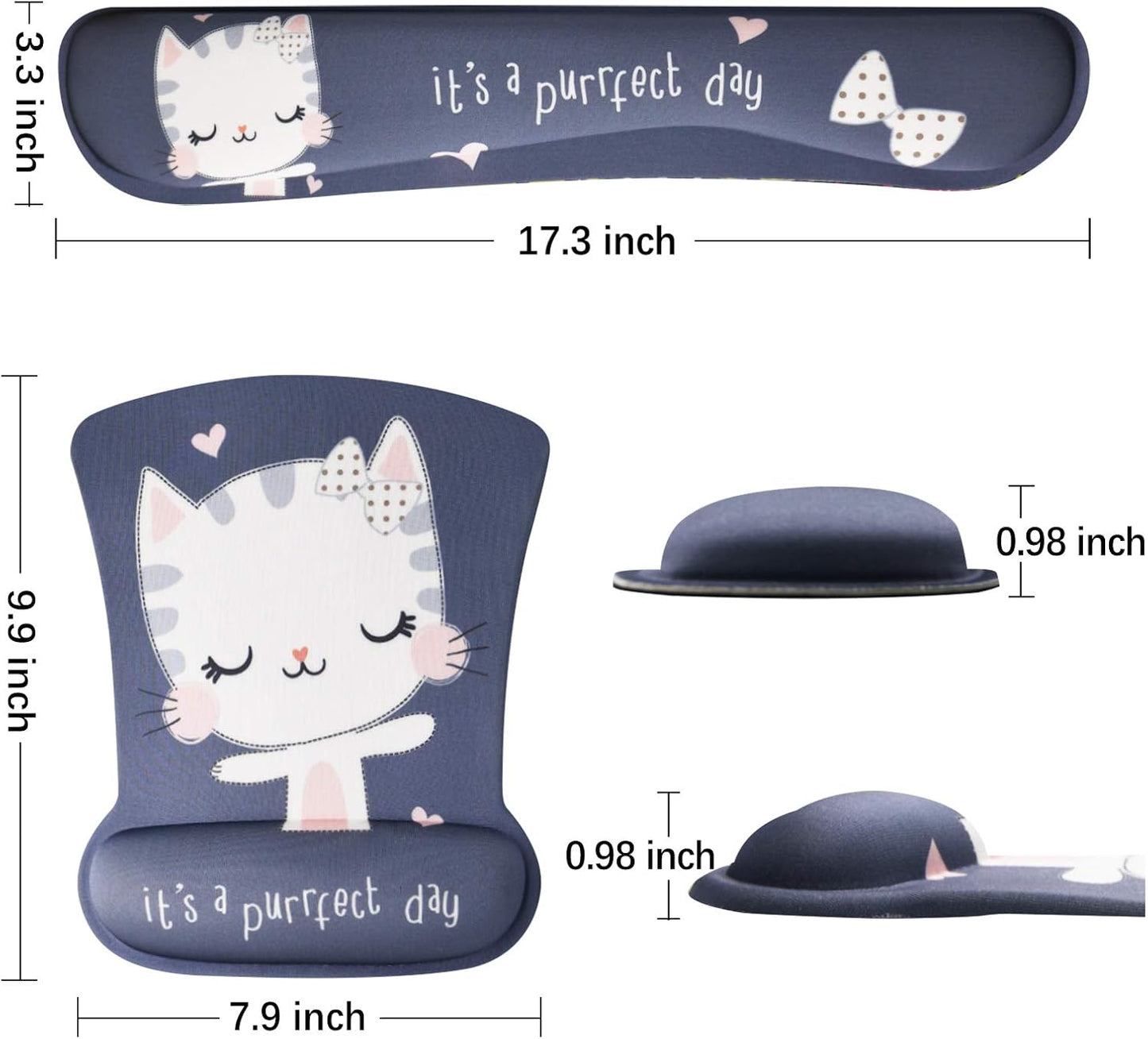 Keyboard Wrist Rest Pad Ergonomic Mouse Pad Set, ToLuLu Gel Mouse Pad Wrist Support for Computer Laptop, Mousepad Keyboard Wrist Support with Memory Foam for Easy Typing Pain Relief, Van Gogh Painting