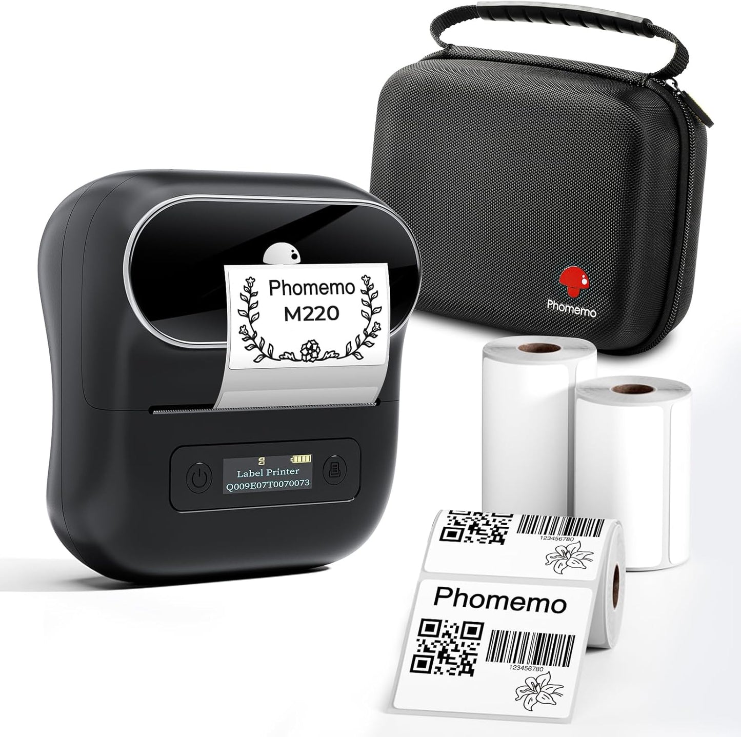 Phomemo Label Maker,M220 Label Printer,3 Inch Bluetooth Thermal Label Maker Machine with 6000+ Icons,700+ Templates,400+ Fonts,for Kids School Items,Small Business,Large Sticker