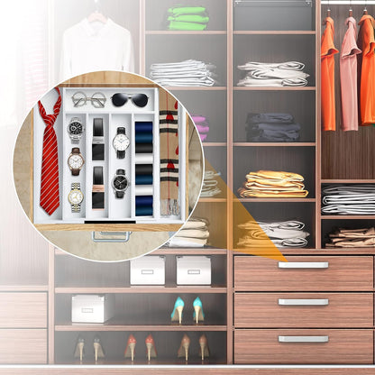 Kitchen Silverware Drawer Organizer and Storage Flatware Cutlery Utensil Holder Spice Rack Containers Bathroom Counter Cabinet Office Desk Makeup Drawer Tray Kitchen and Dining Tools Decor Accessories