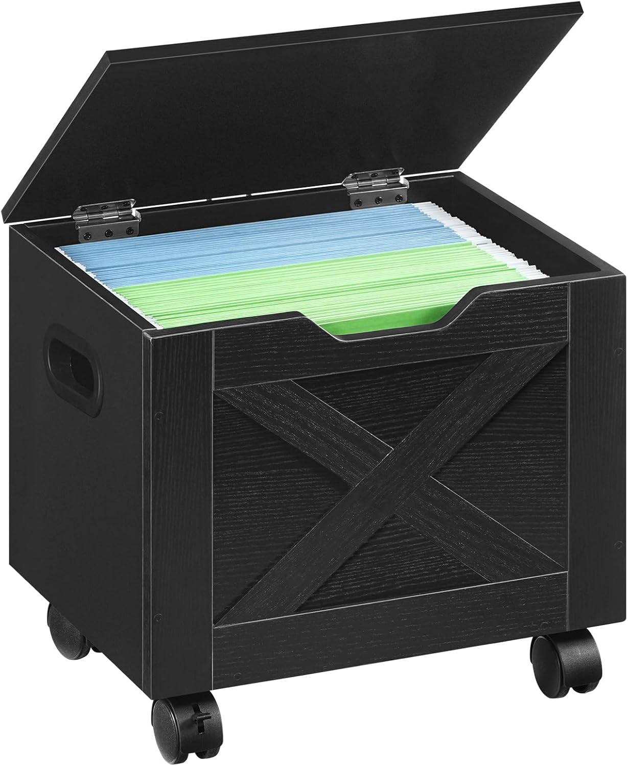 MAHANCRIS Rolling Filing Cabinet, Small File Cabinet Under Desk with Single Drawer, Hanging File Organizer for A4/Letter-Size Documents, Organizer Box, for Home Office, Rustic Brown FCRB4001