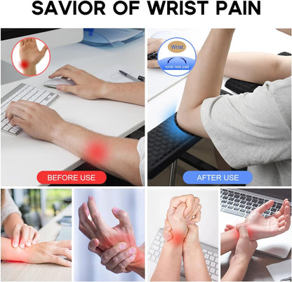 JIKIOU L-Shaped Desk Elbow Pad for Desk, Memory Foam Elbow Support Padding with Non-Slip, 2 Pack Ergonomic Desk Edge Cushion, Wrist Comfort Support for Office Home Black