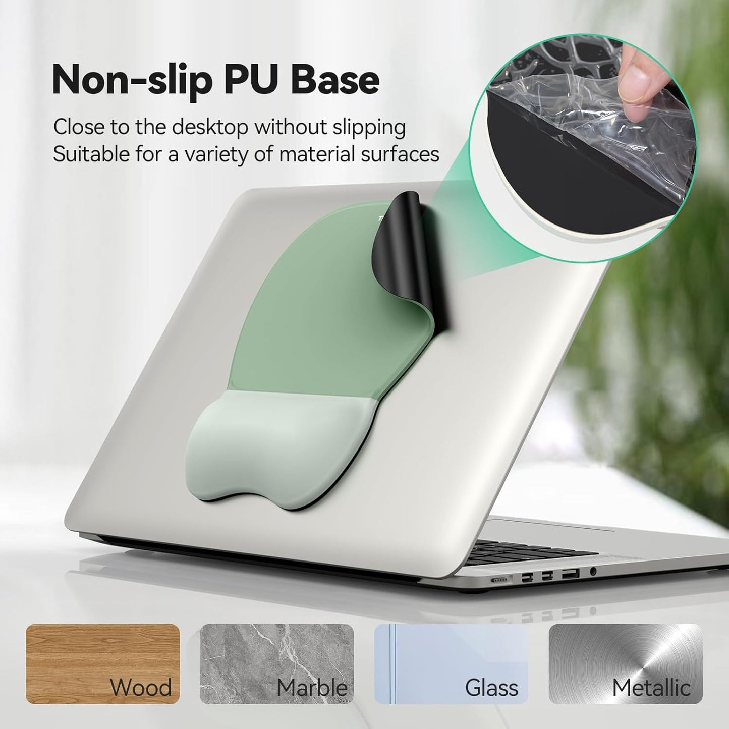 TECKNET Gel Mouse Pad with Wrist Rest, 3 in 1 Keyboard Wrist Rest for Pain Relief, Non-Slip PU Base & Easy Typing, Ergonomic Mousepad Set for Office & Home（Black）