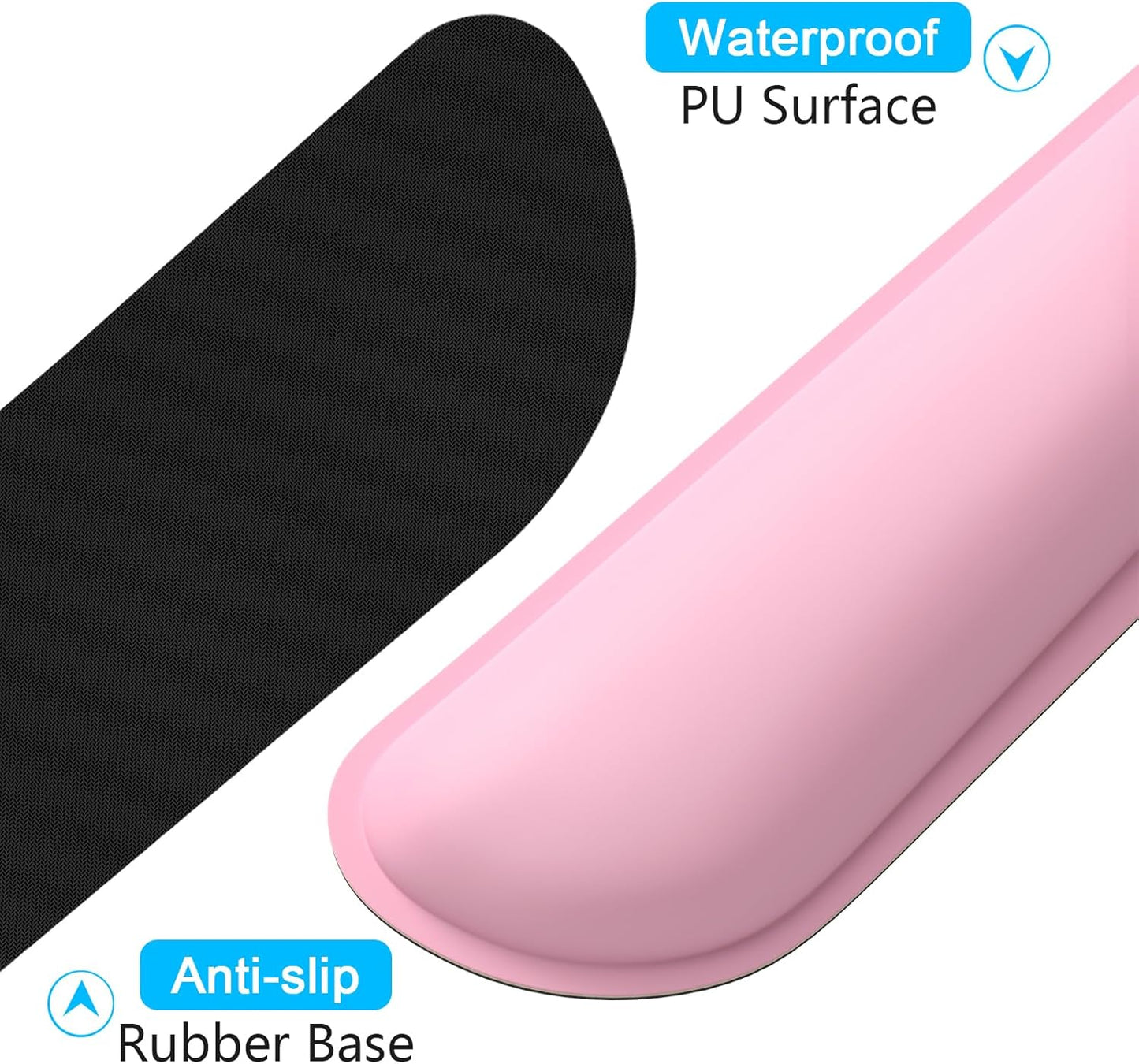 Dapesuom Keyboard Wrist Rest Set, Cute PU Leather Wrist Cushion for Computer Keyboard and Mousepad, Memory Foam Mouse Pad Rests Support with Non-Slip Base for Typing Pain Relief Laptop, Colonial White