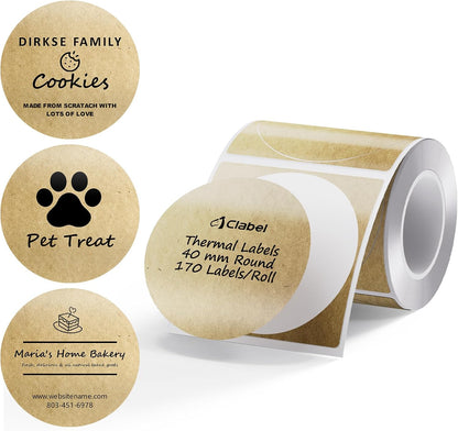 Clabel Printable White Cable Labels 6 Rolls of Thermal Self-Adhesive Paper Labels Tape, 25x78mm (1"x3") 100 Sheets Per Roll, Black Print on White Sticker Tags Durable
