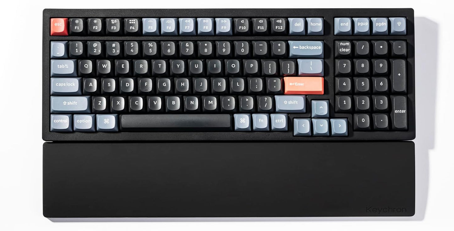 Ergonomic Silicone Wrist Rest for Keychron K4 Pro / K4 Max / Q5 / V5 / V5 Max,15.37" Honeycomb Non-Slip Palm Rest, 96% Full-Sized Mechanical Keyboards Support with Typing Pain Relief