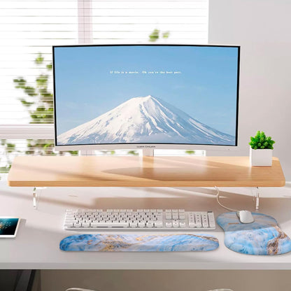 Mouse Pad Wrist Support, Laokiiy 2 in1 Keyboard Wrist Rest+ Ergonomic Mouse Pad, Non-Slip Wrist Rest for Computer Keyboard, Made Easy Typing & Relieve Wrist Pain（Banana Leaf Green）