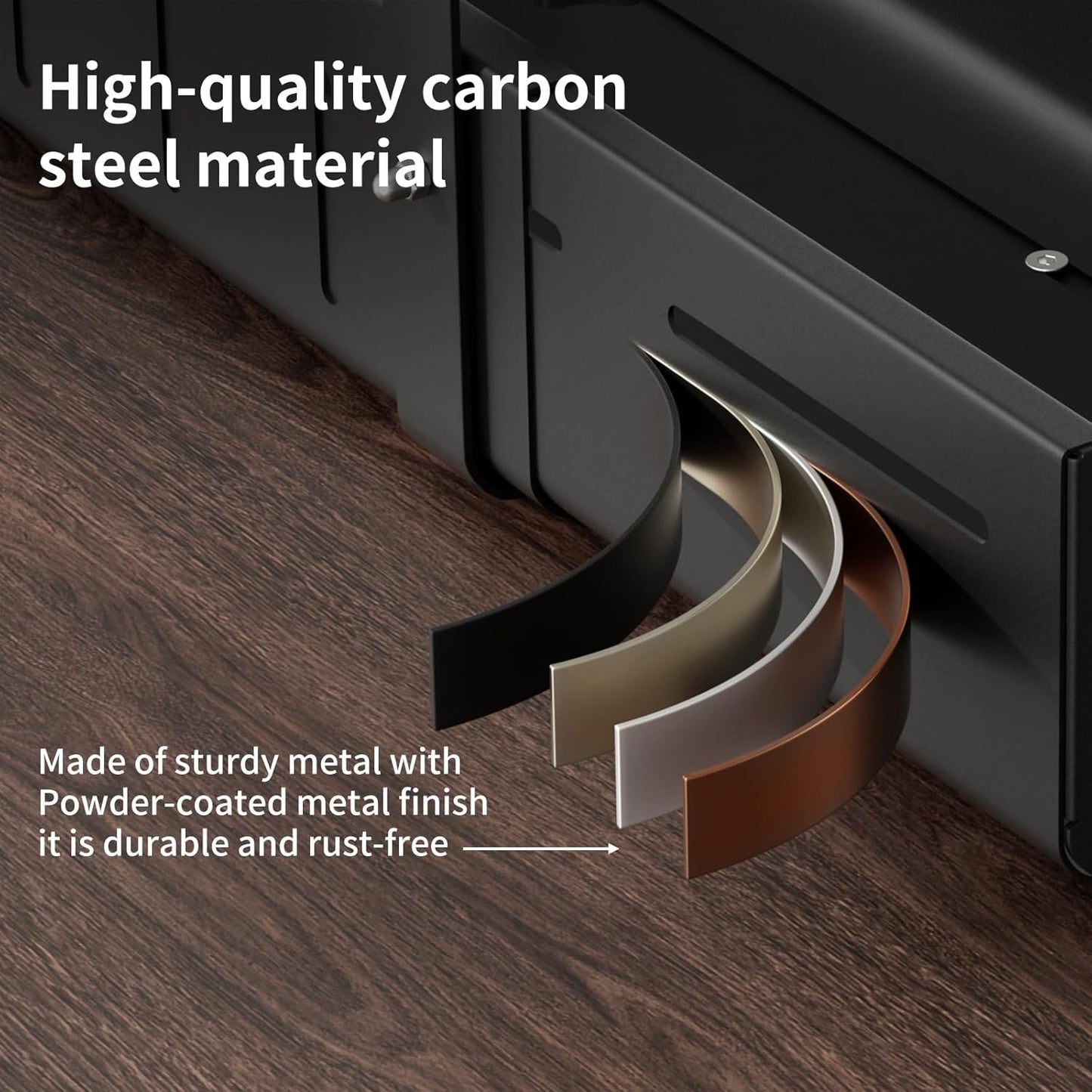 Under Desk Cable Management Tray, Expandable 25.2"–38.6" Heavy Duty Carbon Steel with Clamp, Hidden Cord Organizer for Desk, Home Office & Standing Desk, No Drill Installation, Black