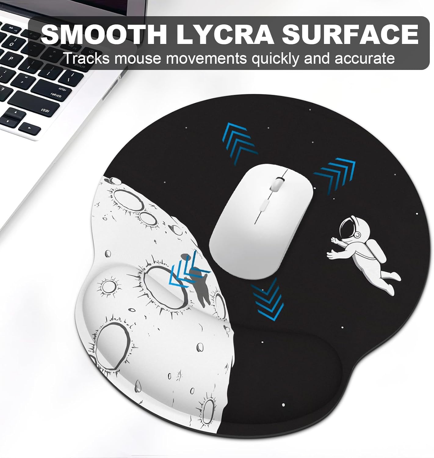 Ergonomic Mouse Pad with Wrist Rest and Keyboard Wrist Rest, Memory Foam Wrist Rest for Computer Keyboard, Easy Typing, Pain Relief, Mouse Pad Wrist Support for Gaming,Office, Laptop, Black Flower