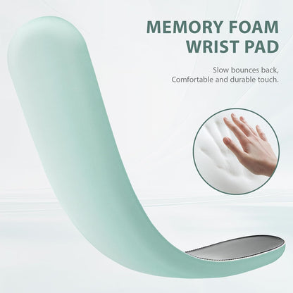 Ospelelf Wrist Rest for Keyboard and Mouse Ergonomic Mouse Pad with Wrist Support Memory Foam Wrist Rest for Computer Keyboard,3-in-1 Gel Mouse and Keyboard Pad for Office Geometry Green