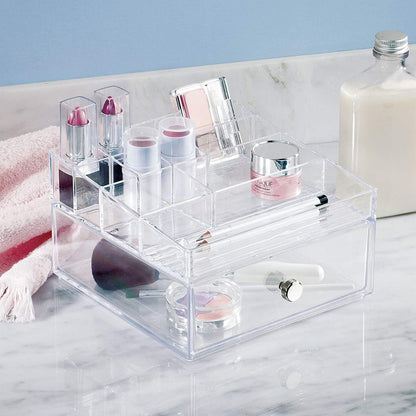 iDesign 36560EU 4-Drawer Vanity/Cosmetic Organizer, Set of 1, Clear
