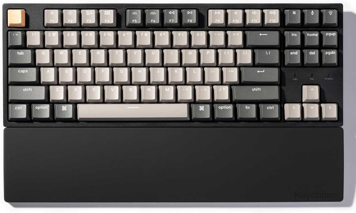 Ergonomic Silicone Wrist Rest for Keychron K8 / K8 Pro / K8 Max / K8 HE/ C1 / C1 Pro / L4, 14.09" Honeycomb Non-Slip Palm Rest, 80% TKL Mechanical Keyboards Support with Typing Pain Relief
