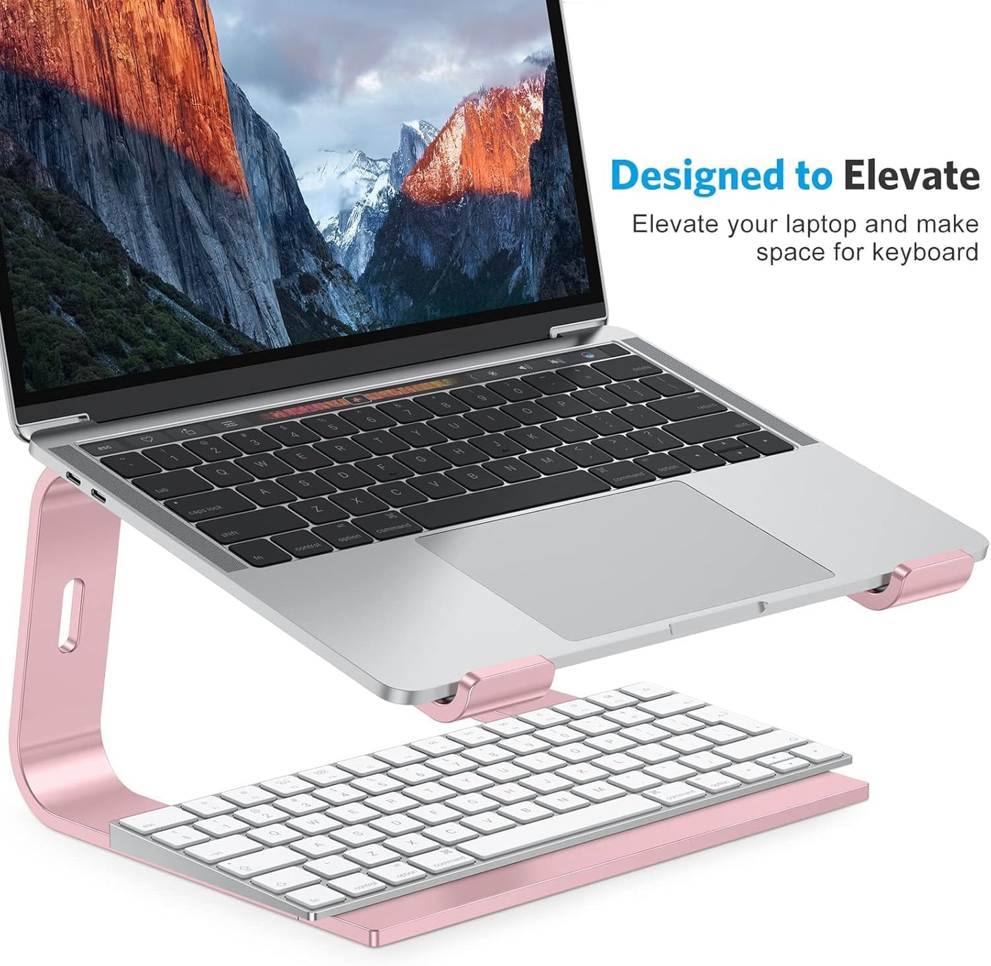 OMOTON Laptop Stand, Detachable Laptop Mount, Aluminum Laptop Holder Stand for Desk, Compatible with MacBook Air/Pro, Dell, HP All Laptops (11-16 inch), Silver
