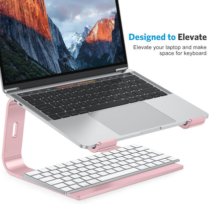 OMOTON Laptop Stand, Detachable Laptop Mount, Aluminum Laptop Holder Stand for Desk, Compatible with MacBook Air/Pro, Dell, HP All Laptops (11-16 inch), Silver