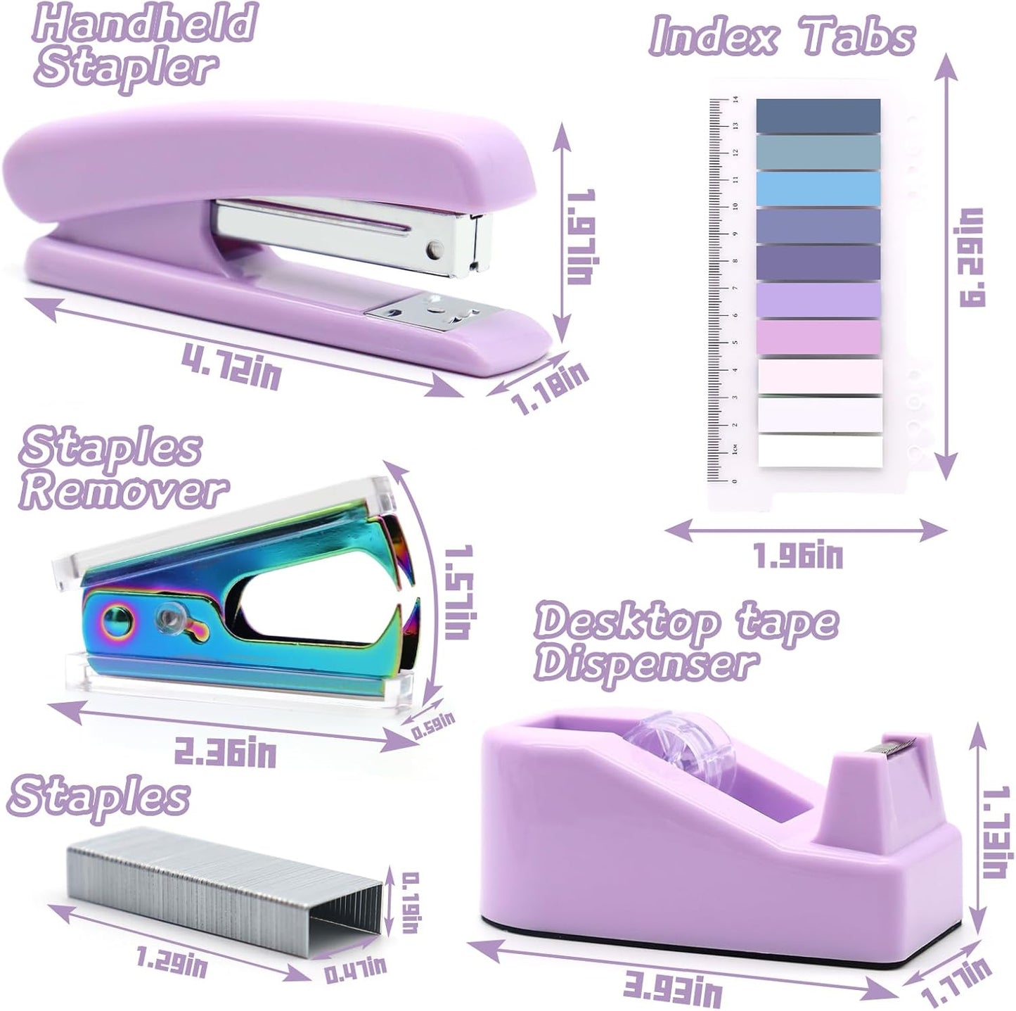 Gold Office Supplies,UPIHO Gold Desk Accessories,Stapler and Tape Dispenser Set with Large Stapler,Tape Dispenser, Staple Remover, Staples, Clips,Scissor,Pen and Sticky Notes,Gifts for Office Clerks