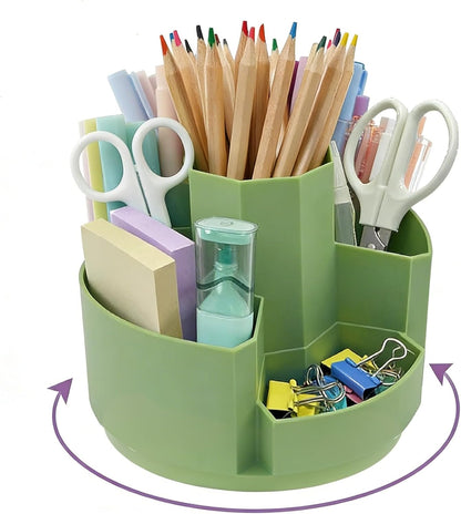 Pencil Pen Holder Desk Organizers Green Desktop Storage Stationery Supplies, Cute Cup Pot for Office, School, Art Supply