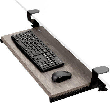 VIVO Large Clamp-on Computer Keyboard and Mouse Under Desk Slider Tray, 27 x 11 inch Pull Out Platform Drawer, White, MOUNT-KB05W