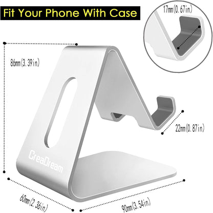 CreaDream Cell Phone Stand, Cradle, Holder, Aluminum Desktop Stand Compatible with Switch, All Smart Phone, iPhone 15 14 13 12 Pro Max Plus Mini Xr X Se 8 SE -Rose Gold