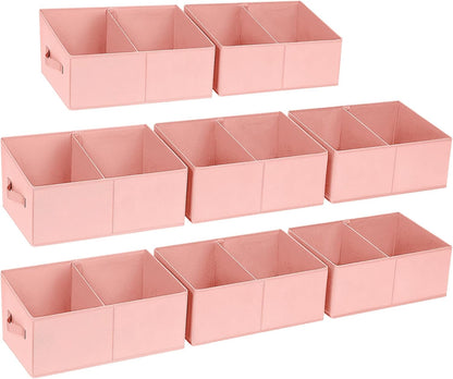 DIMJ Closet Storage Bins, 6 Pack Storage Baskets for Shelves, Foldable Closet Organizer with Handle, Linen Closet Organizers and Storage for Clothes, Toys, Towel, Books (Black)