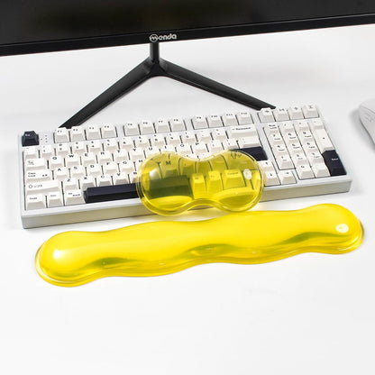 Clear Gel Wrist Rest for Keyboard and Mouse, Green Silicone Mouse Wrist Rest Set, Cute Ergonomic Wrist Rest for Keyboard 60%/75%(Green)