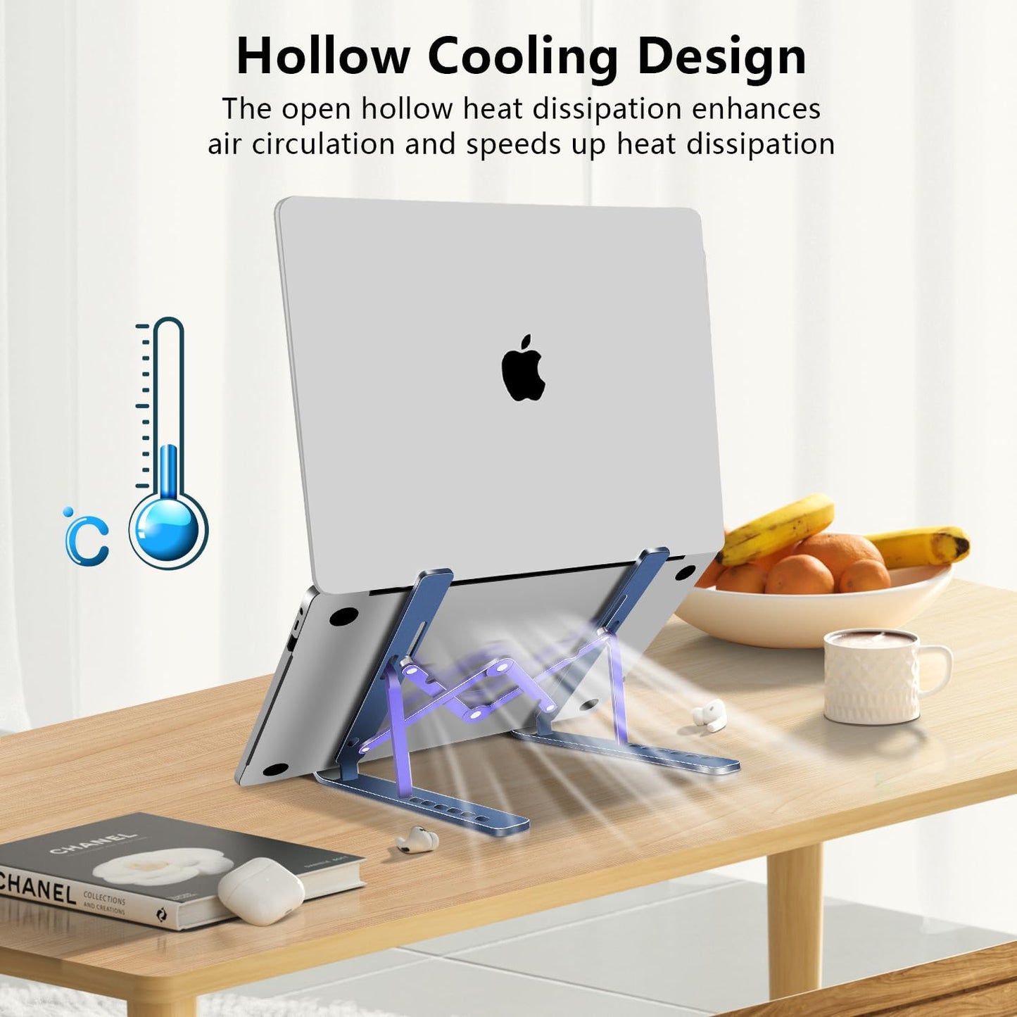 Laptop Stand, Computer Tablet Stand, Adjustable Aluminum Foldable Portable Laptop Holder Riser, Compatible with MacBook Air Pro, Lenovo, HP, Dell, More 10-15.6” Laptops and Tablets (Red)