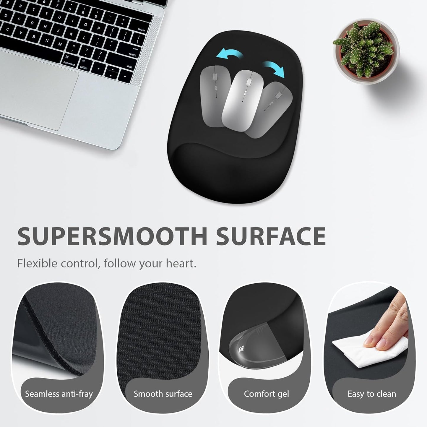 Ospelelf Wrist Rest for Keyboard and Mouse Ergonomic Mouse Pad with Wrist Support Memory Foam Wrist Rest for Computer Keyboard,3-in-1 Gel Mouse and Keyboard Pad for Office Geometry Green
